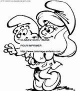 Coloring Smurfs Pages Book Schtroumpfette Bebe Schtroumpfs sketch template