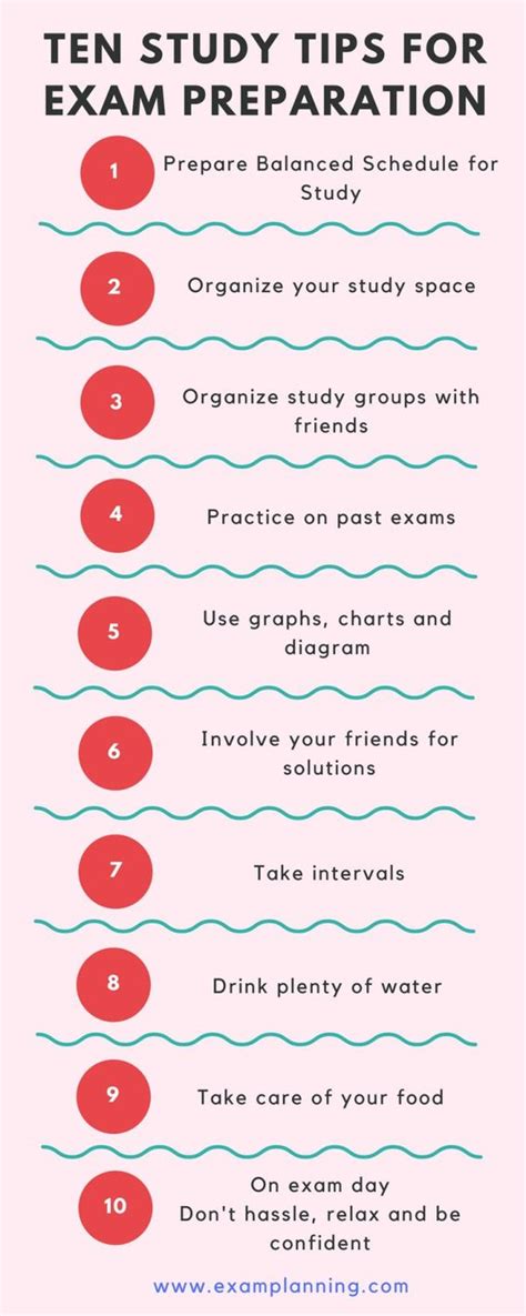 ten study tips  exam preparation