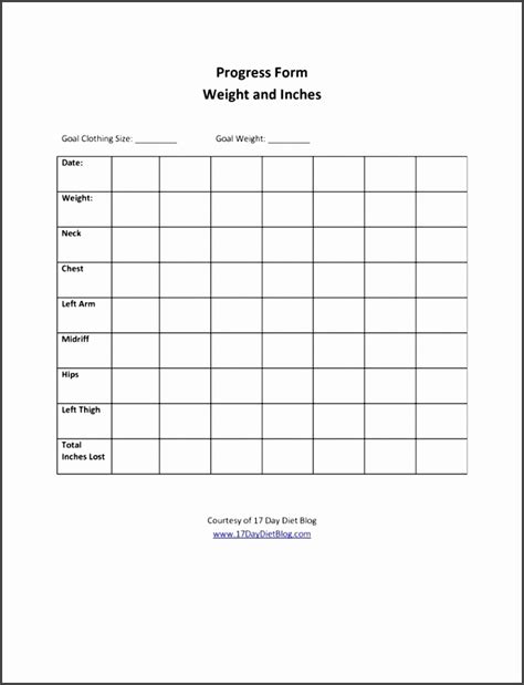 8 Weight Loss Chart Template Sampletemplatess