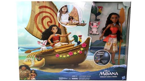 disney moana starlight canoe and friends unboxing toy review