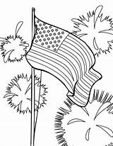 Coloring Fireworks Flag Pages July Fourth American 4th Firework Independence Color Sheets Drawing Printable Kids Utah Print Printables Activity Celebration sketch template