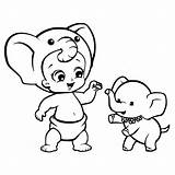 Twozies Coloring Pages Elephant Baby Keepa Rupert Getcoloringpages sketch template