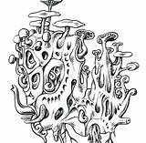 Trippy Drawings Mushroom Coloring Drawing Pages Tumblr Mushrooms Moon Magic Cartoon Clipartmag Sun Mandala sketch template