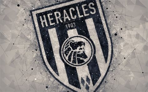 wallpapers heracles almelo  logo geometric art dutch football club gray