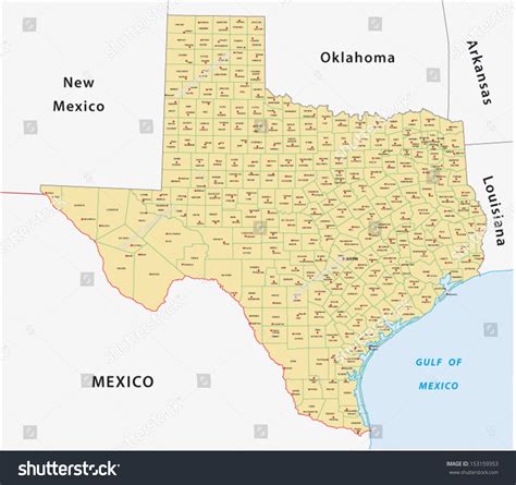 texas county map stock vector illustration  shutterstock