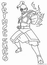 Zuko Airbender Coloring4free Coloringsun sketch template