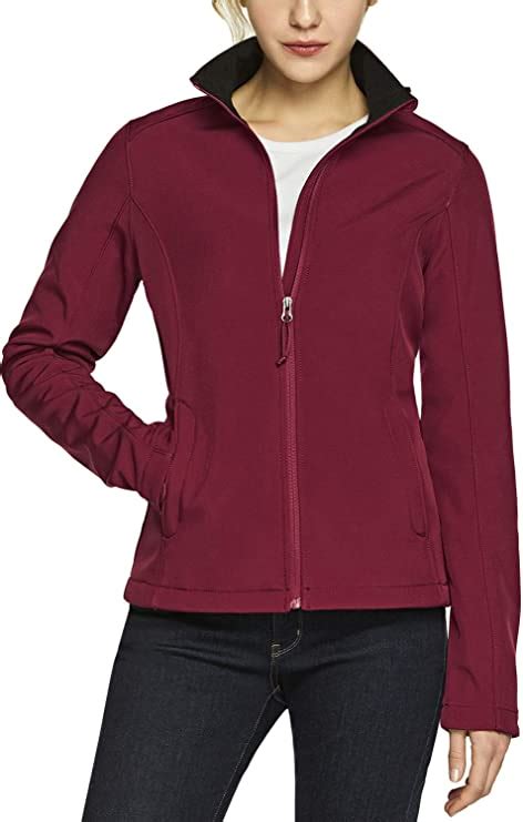 womens micro fleece jacket full zip waterproof softshell jacket wf shopping