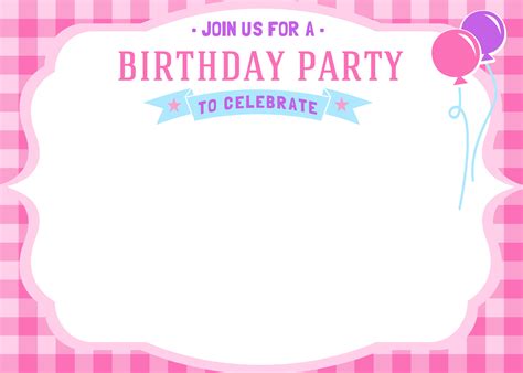 printable girls birthday invitations  printable birthday