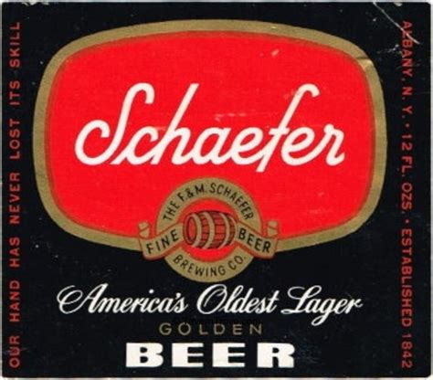 item   schaefer golden beer label