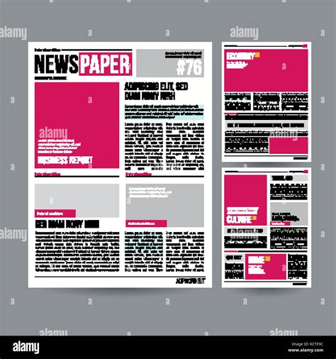 tabloid newspaper design template vector images articles business