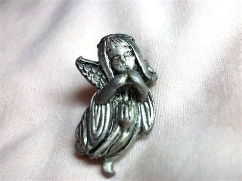 vintage angel brooch pin pewter christmas vintage jewelry