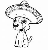 Chihuahua Coloring Sombrero Dog Pages Mexican Drawing Sitting Cartoon Drawings Wearing Hat Cute Puppy Down Netart Baby Clipart Easy Getdrawings sketch template