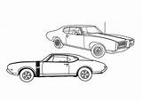 Muscle Coloring Cars Pages American Classic Choose Board sketch template