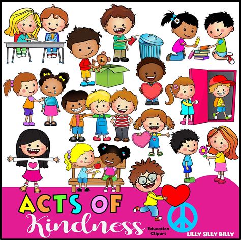 acts  kindness clipart black  white color small etsy