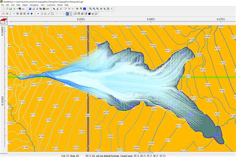 pathline simulation  seepage flow   tailings dam  modflow