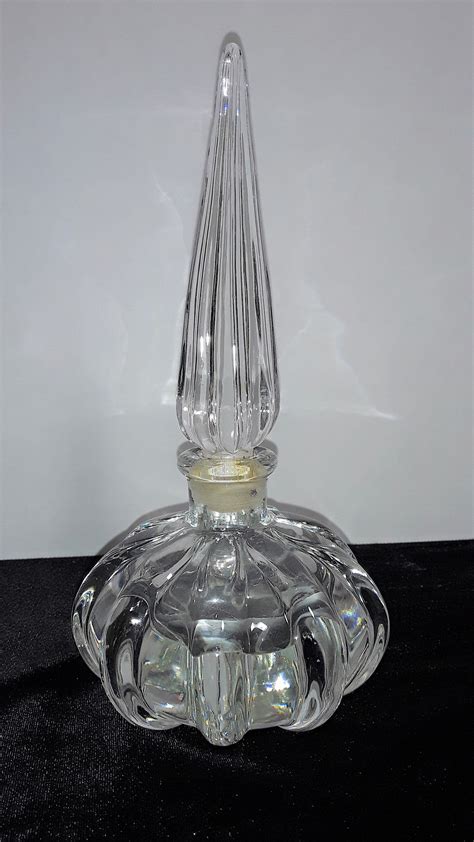 Antique Vintage Perfume Bottle Clear Glass Heavy Tall