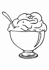 Ice Cream Clip Clipart Sundae Cup Coloring Bowl Pages Cliparts Drawing Cartoon Line Peanut Butter Jelly Sunday Cone Coffee Peanuts sketch template