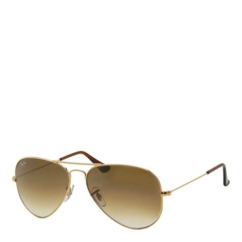 unisex gold aviator sunglasses 58mm brandalley