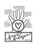 Prayer Finger Five Poster Coloring sketch template