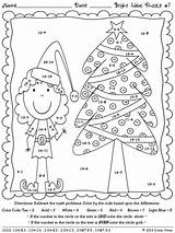 Christmas Math Color Code Activities Worksheets Coloring Grade Puzzles Hines Irene Pages Teacherspayteachers sketch template
