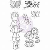 Doll Stamp Julie Ivy Nutting Prima Mixed Marketing Girl Crafting Scrapbooks Cards sketch template