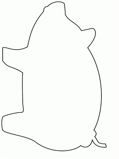 blank pig outline coloring pages