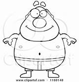 Pudgy Swimmer Male Coloring Clipart Cartoon Thoman Cory Outlined Vector 2021 sketch template