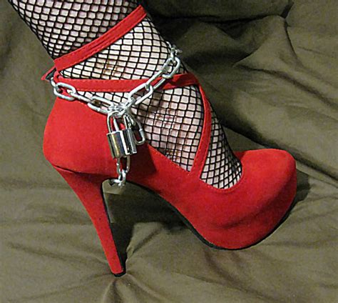 chain bondage ankle cuffs high heels locking cuffs shoe etsy