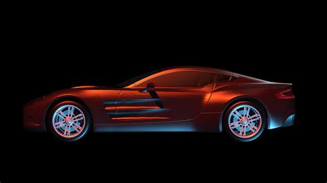 images light atmosphere red studio auto side view sports car muscle car supercar