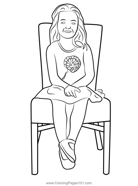 girl sitting  chair coloring page  kids  girls printable