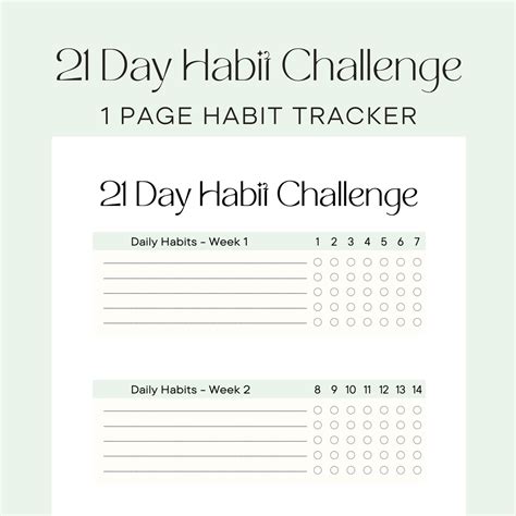 21 day habit challenge etsy