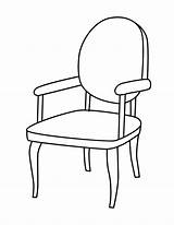 Coloring Pages Chair Armchairs Chairs Clipart Clip Color Printable Drawings School Side Template sketch template