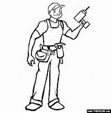 Handyman Coloring Man Handy Pages Occupations Online Color Clipart Gif Outlines Visit Thecolor sketch template
