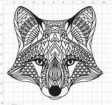 Coloring Pages Mandala Fox Animal Foxes Etsy sketch template