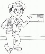 Carrier Mailman Colorear Cartero Coloringhome sketch template