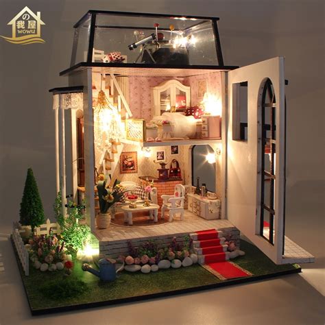 meubles faits  la main grande maison de poupee diy miniature  en bois miniaturas dollhouse