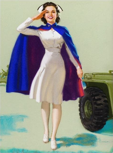 1940s pin up girl american red cross nurse ww ii picture