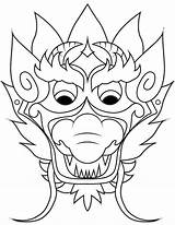Dragon Drawing Head Coloring Year Chinese Getdrawings Cartoon sketch template