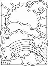 Coloring Pages Printable Kids Sun Moon Sheets Dover Colouring Color Stars Adult Printables Publications Rainbow Clouds Adults Book Para Mandala sketch template