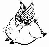 Pig Flying Coloring Pages Getdrawings Drawing sketch template