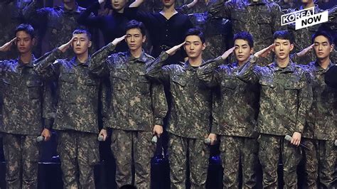 k pop idols xiumin onew and yoon ji sung are back to stage on military
