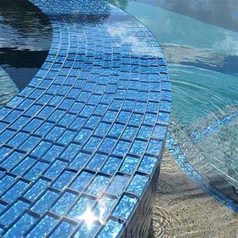 Iridescent Clear Glass Pool Tile Pale Blue 1 X 2 Mineral Tiles