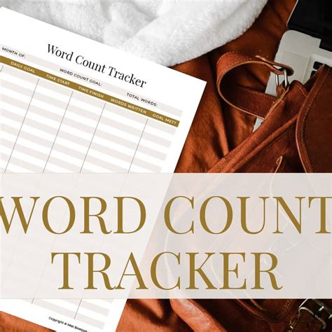 Word Count Tracker For Writers Daily And Monthly Word Count Etsy In