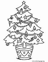 Christmas Coloring Pages Tree Trees Colouring Clipart Decorated Clip Outline Cartoon Printable Decoration Kids Library Print Templates Use Comments sketch template