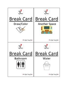 student break cards   taylors teaching tools tpt