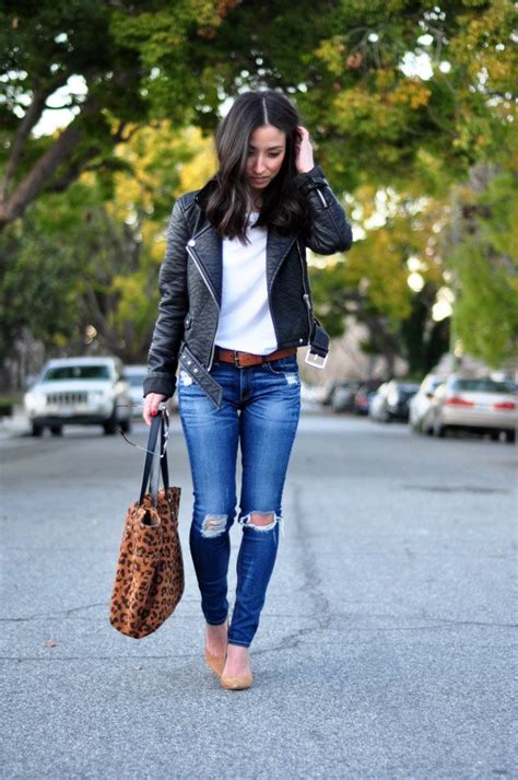 Ripped Jeans Leather Jackets Crystalin Marie