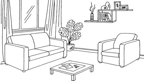 coloring pages   draw living room page  sketch coloring page