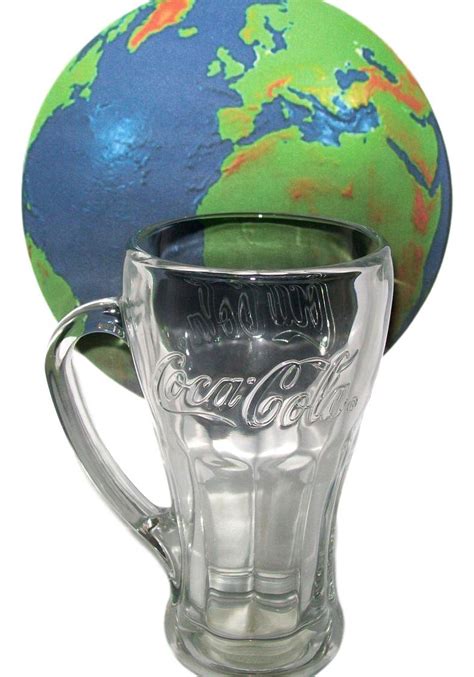 libbey coca cola coke clear glass mug with handle