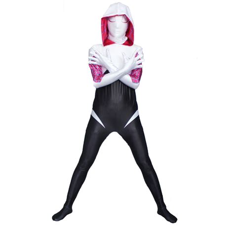 new hot spider gwen stacy spandex zentai costume for halloween cosplay
