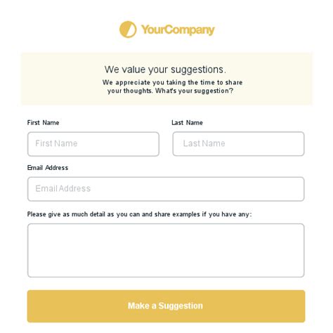 suggestion box template formstack